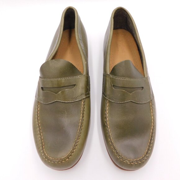 G.H. Bass Weejuns Penny Loafers | Olive Green | Academia | GUC | 10 D Wide main image 11